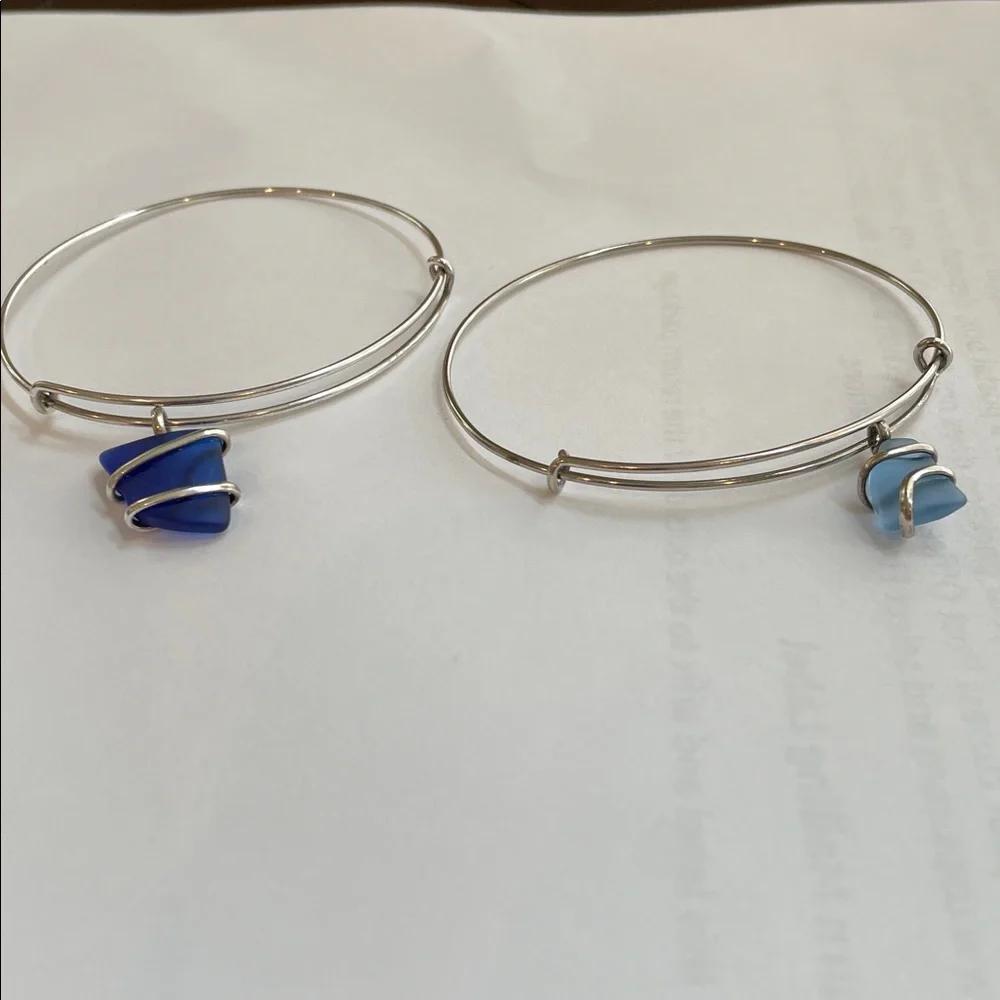 Sea Glass Bangle Bracelet - Picture 2 of 3